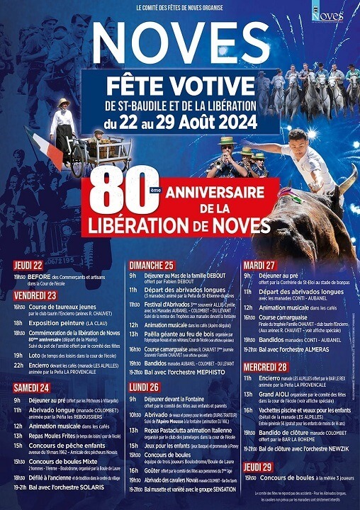 Fête votive de la Saint Baudile et de la libération 2024 à Noves