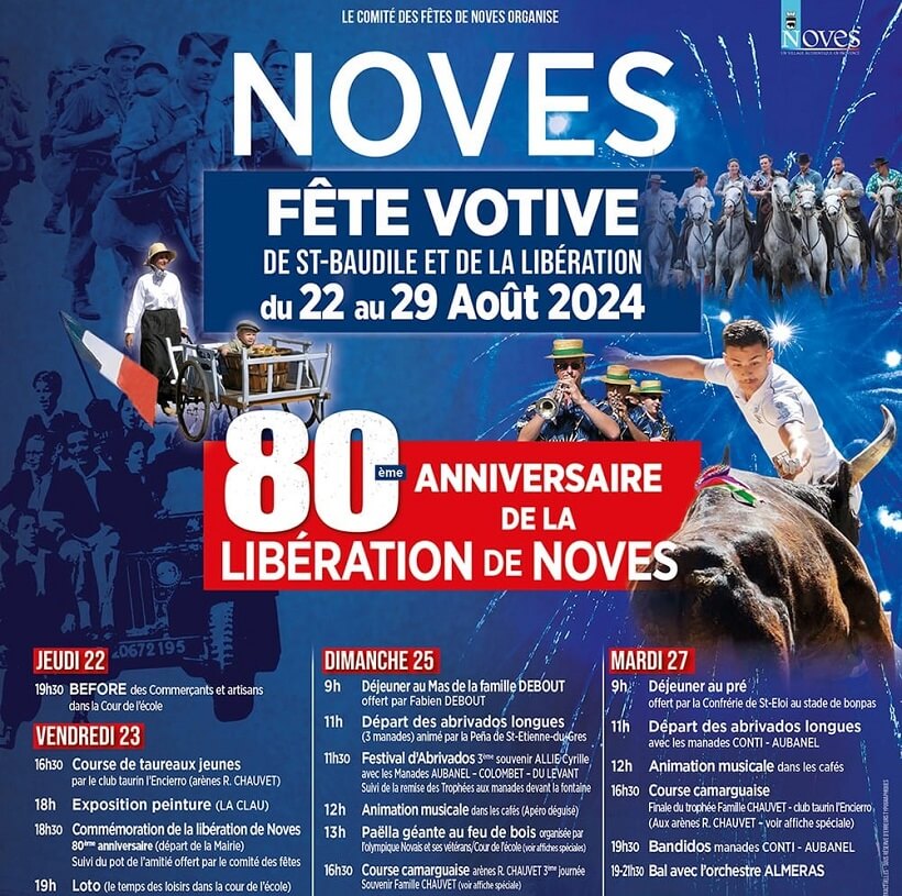 Fête votive de la Saint Baudile et de la libération 2024 à Noves