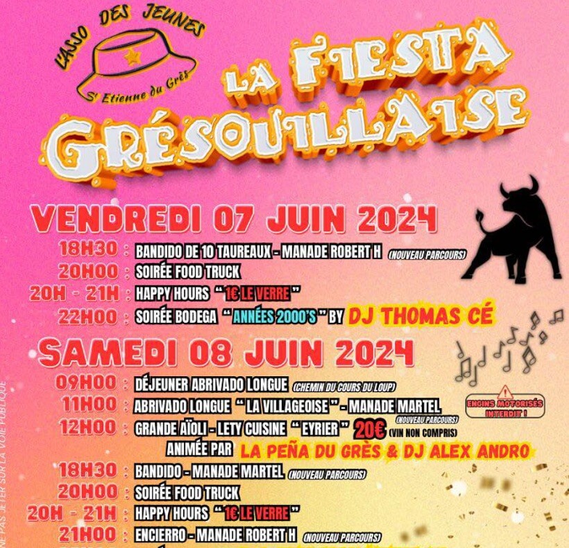 Fiesta Grésouillaise 2024 à Saint Etienne du Grès