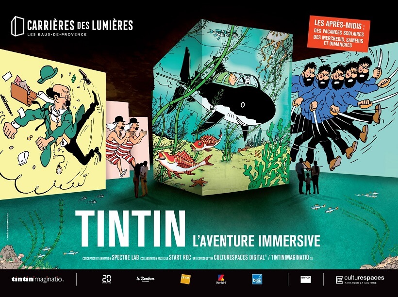 Tintin  l'Aventure Immersive  2023 aux Carrière de Lumières - Infos et  billeterie