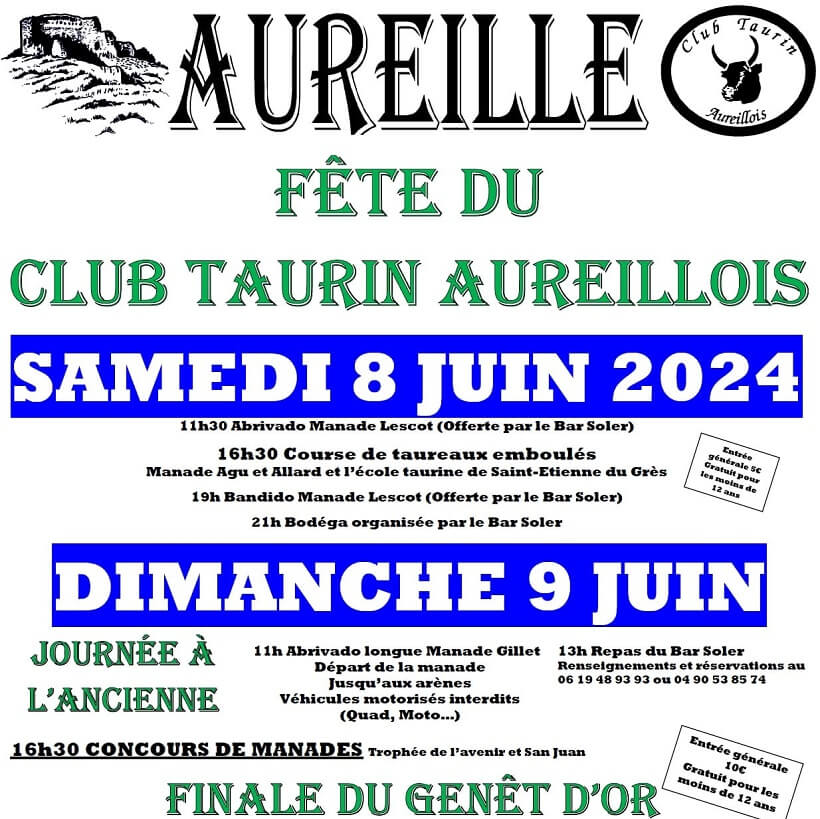 Fête du Club taurin Aureillois 2024 à Aureille