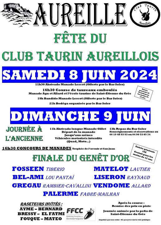 Fête du Club taurin Aureillois 2024 à Aureille