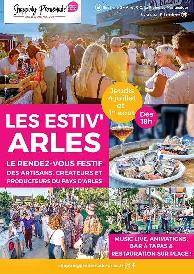 Les Estiv'Arles 2024 sur la grande esplanade de Shopping Promenade à Arles les ' juillet et 1er août 2024